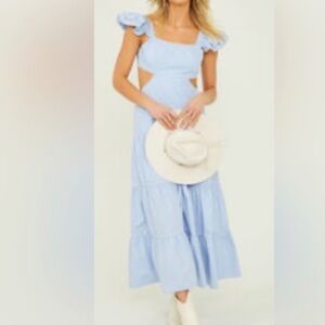 Altar'd State Sky Blue Midi Dress